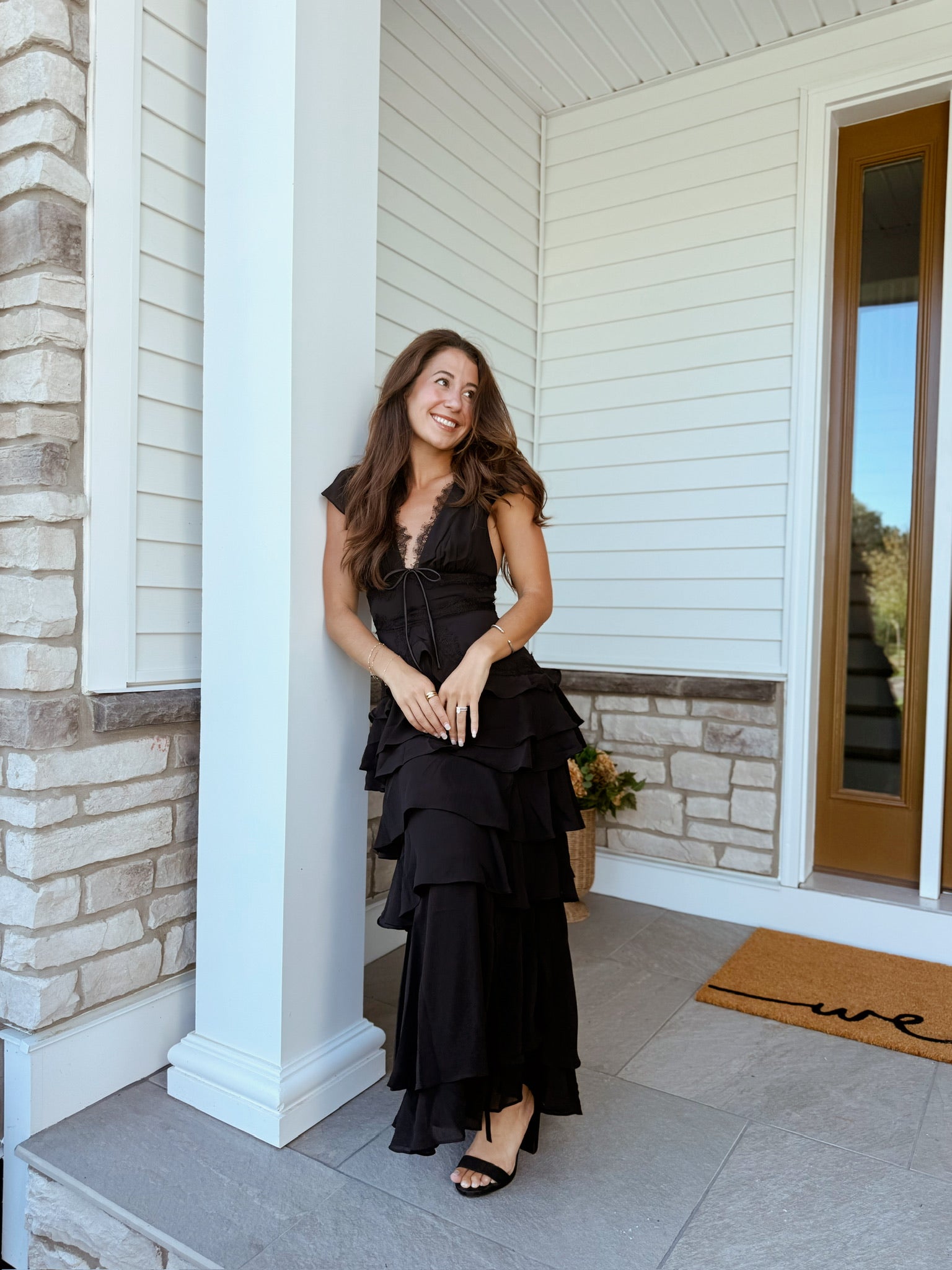 Sai Tiered Dress in Black | Lulus