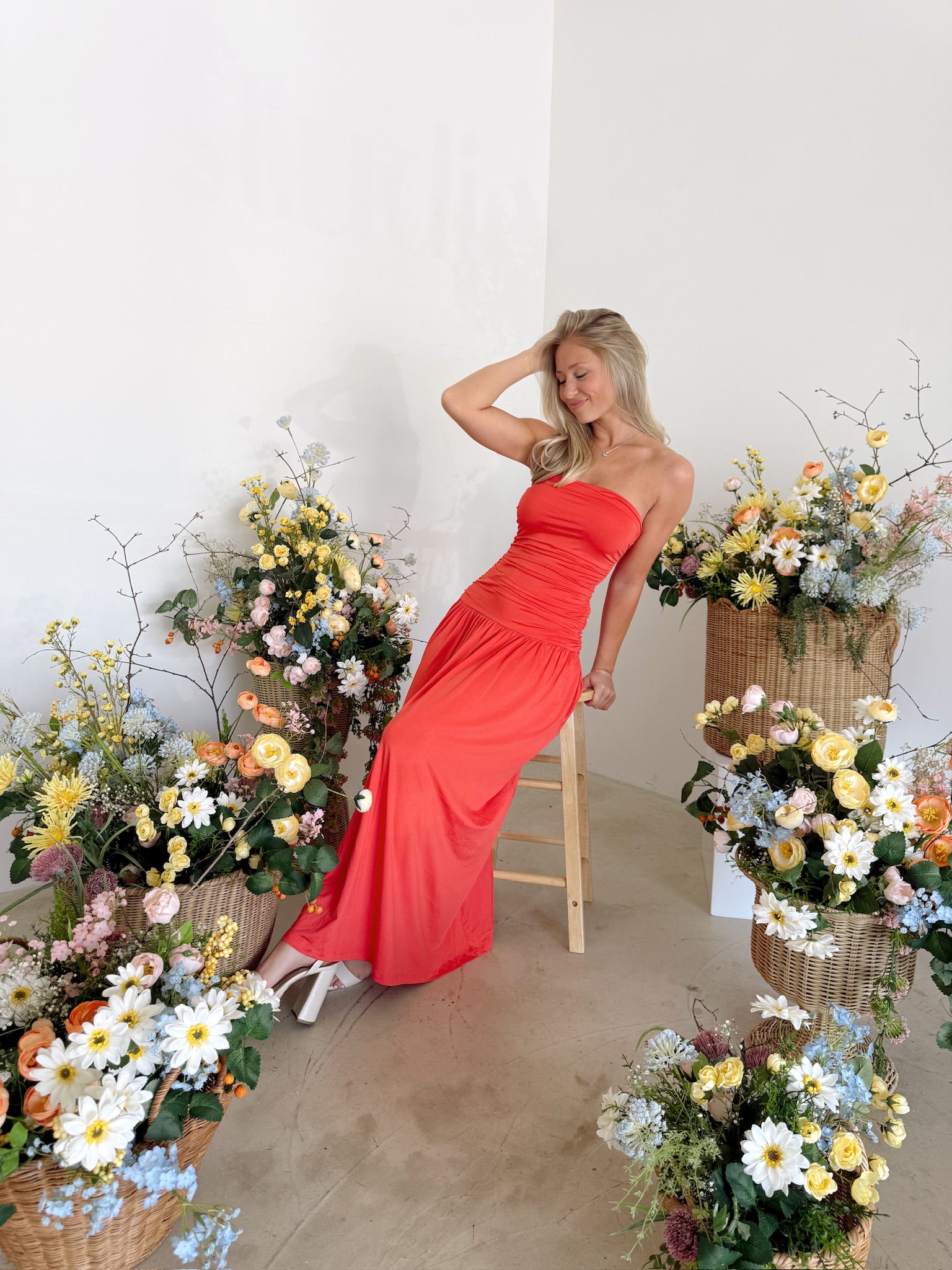 Santal Dress | Coral | NIA