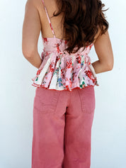 Tillie Babydoll Top Pink Combo | Free People