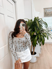 Lets Party Cardi Print Pearl Blue Combo FP