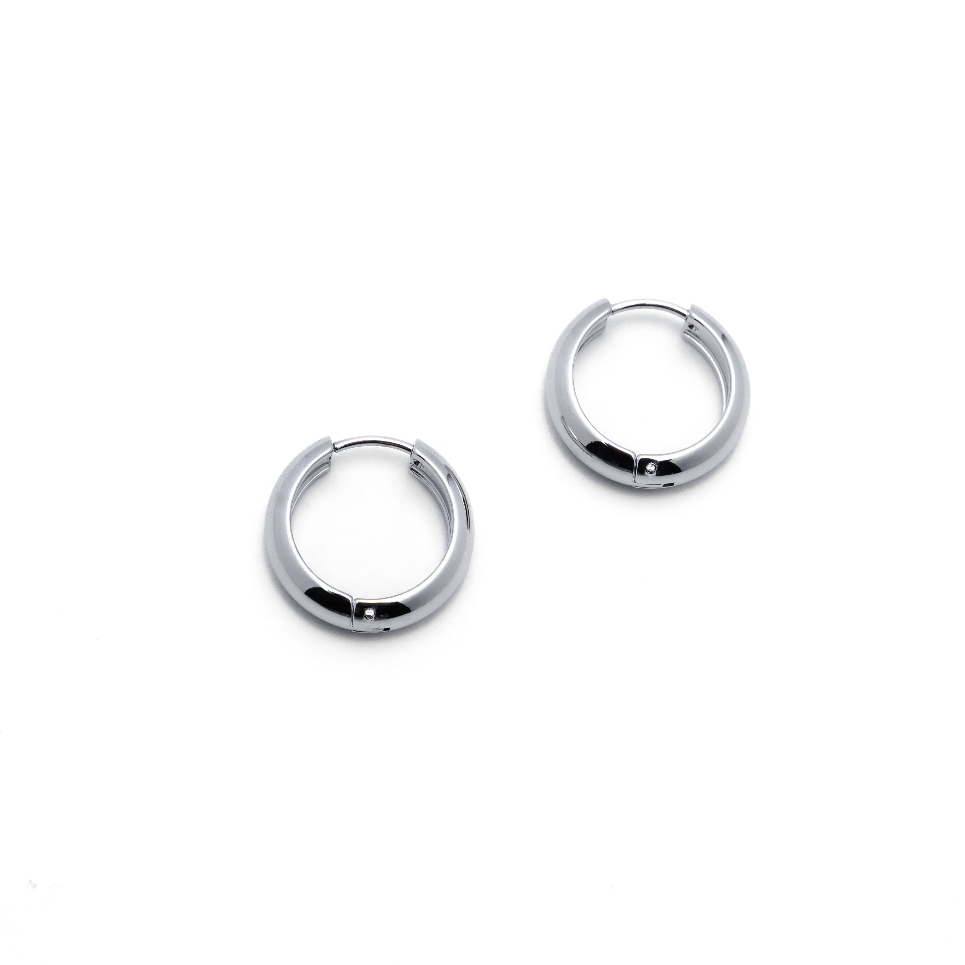 Waterproof 19mm Silver Everyday Hoops