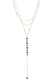 Bali Dreams Crystal Lariat Necklace: Clear Crystals with 18k Gold Plating
