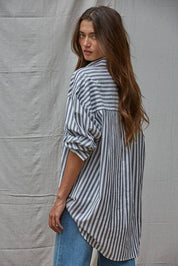 Sail Away Set Stripe Top Navy