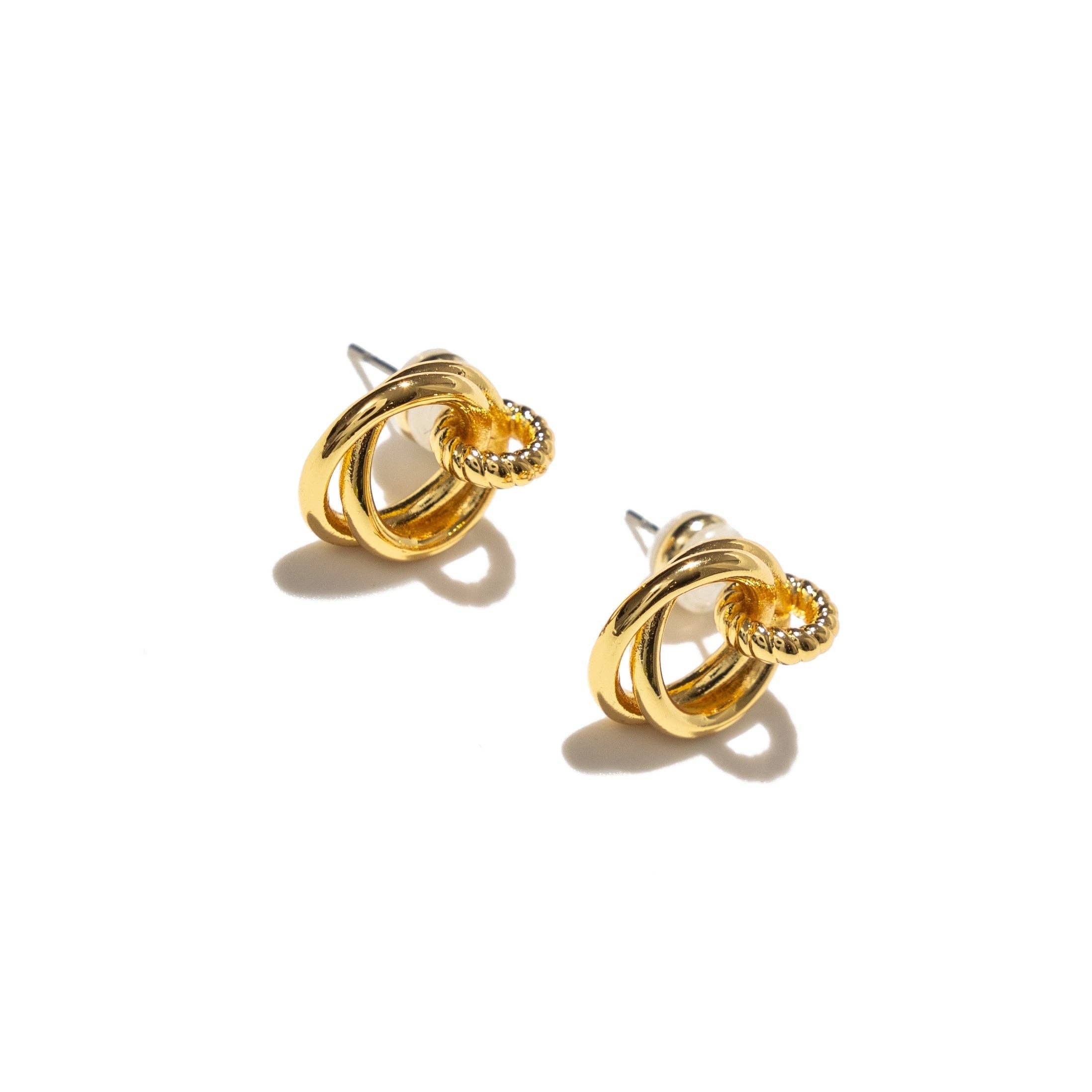 18k Gold Looped Duo Studs