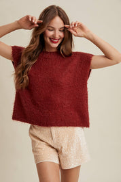 Mohair Sweater Vest Marsala