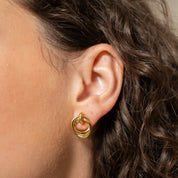 18k Gold Looped Duo Studs