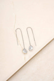 Barely There Chain and Crystal Dangle Earrings: Light Topaz Crystals with 18k Gold Plating