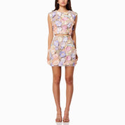 Floral Embroidery Two Piece Multi-Colored