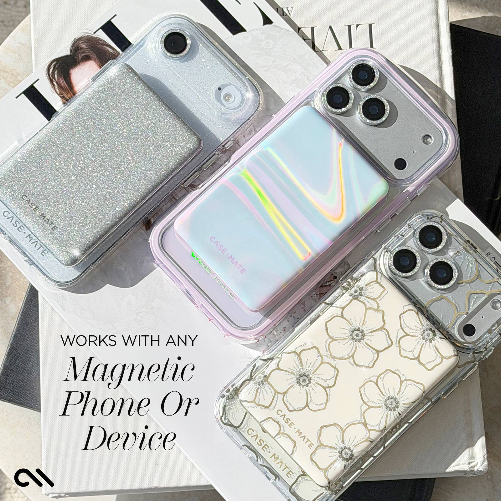 Case-Mate MagSafe Portable Charger Power Bank: Floral Gems