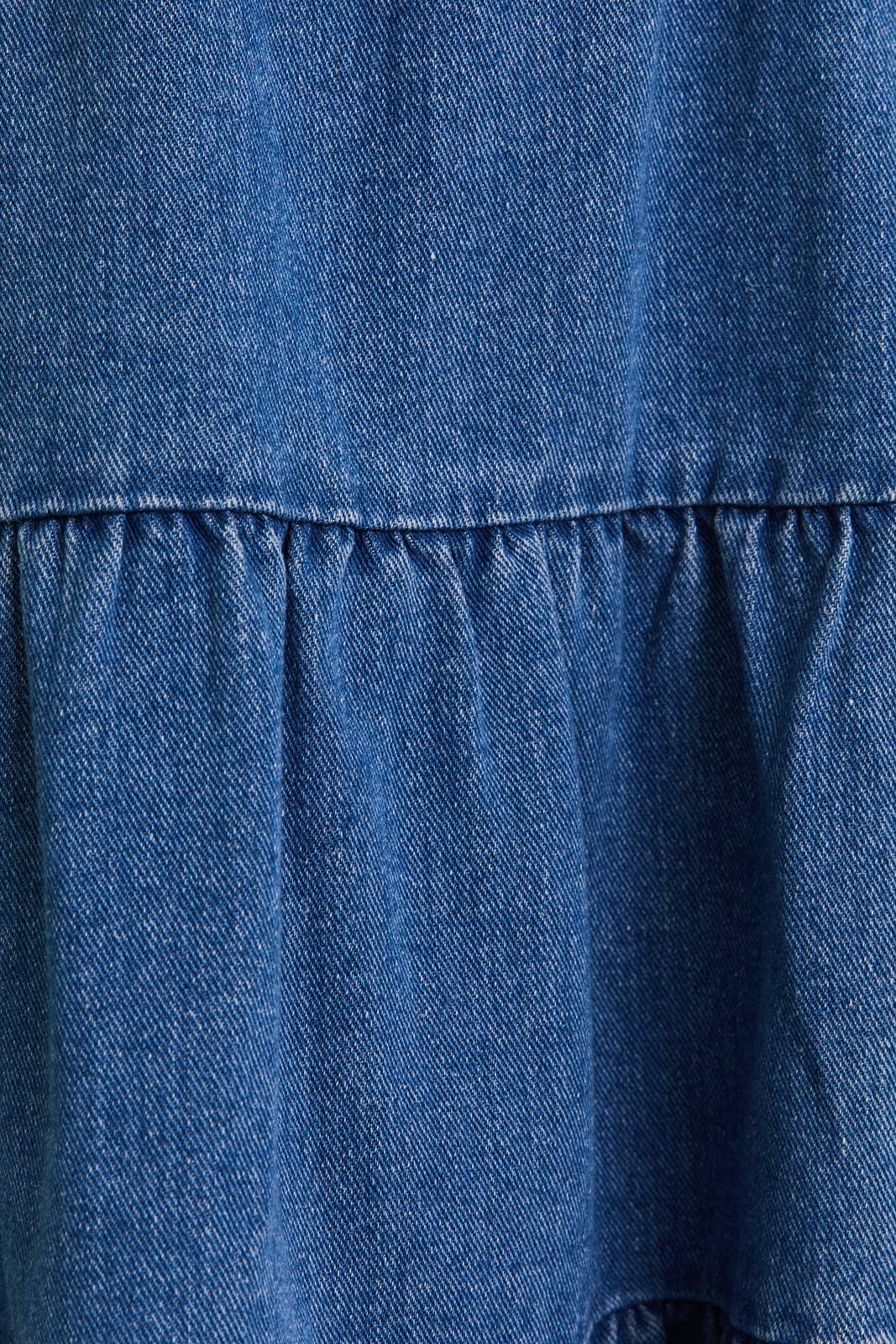 SPAGHETTI STRAP TIERED DENIM DRESS: DENIM