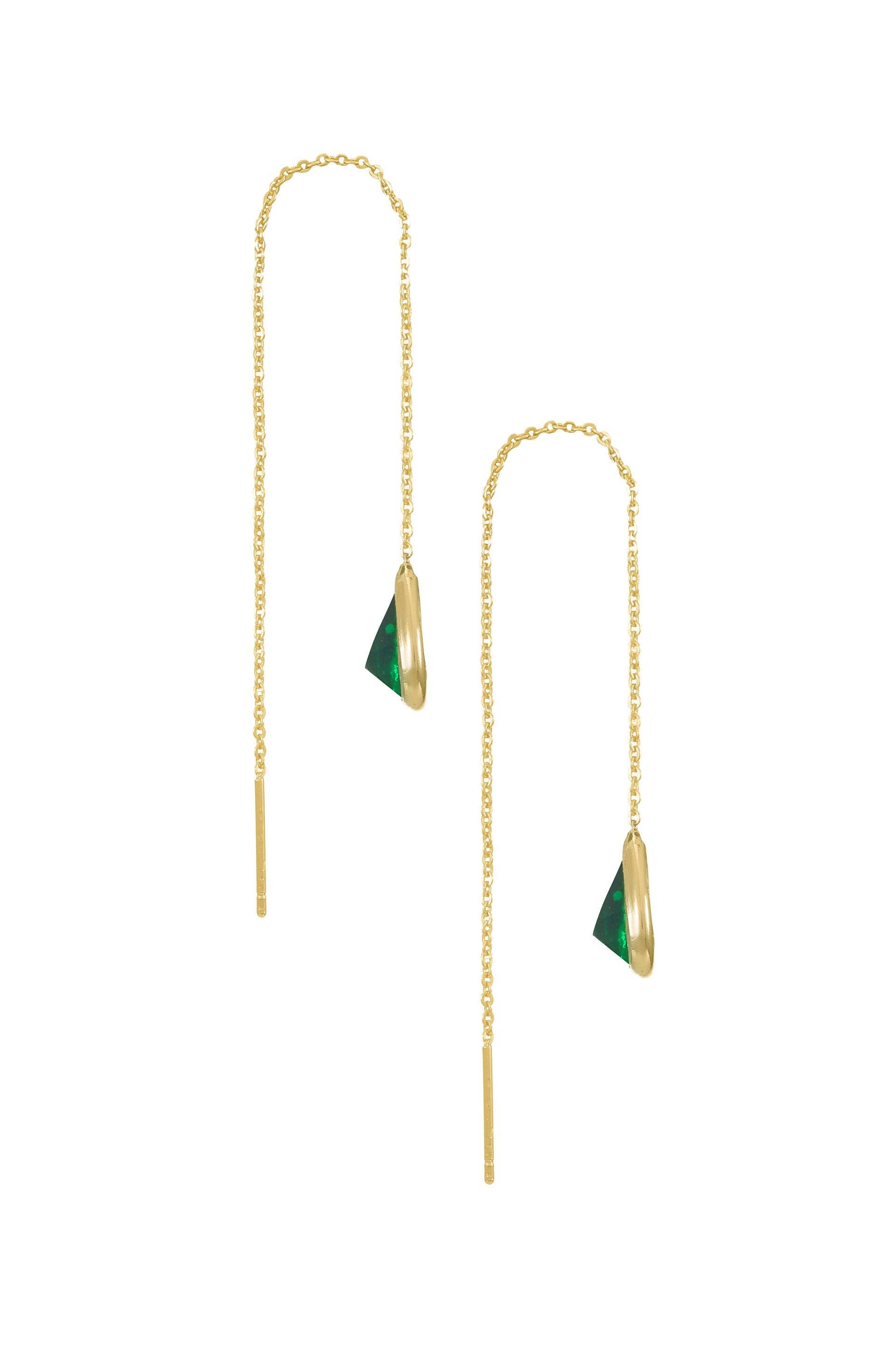 Barely There Chain and Crystal Dangle Earrings: Light Topaz Crystals with 18k Gold Plating