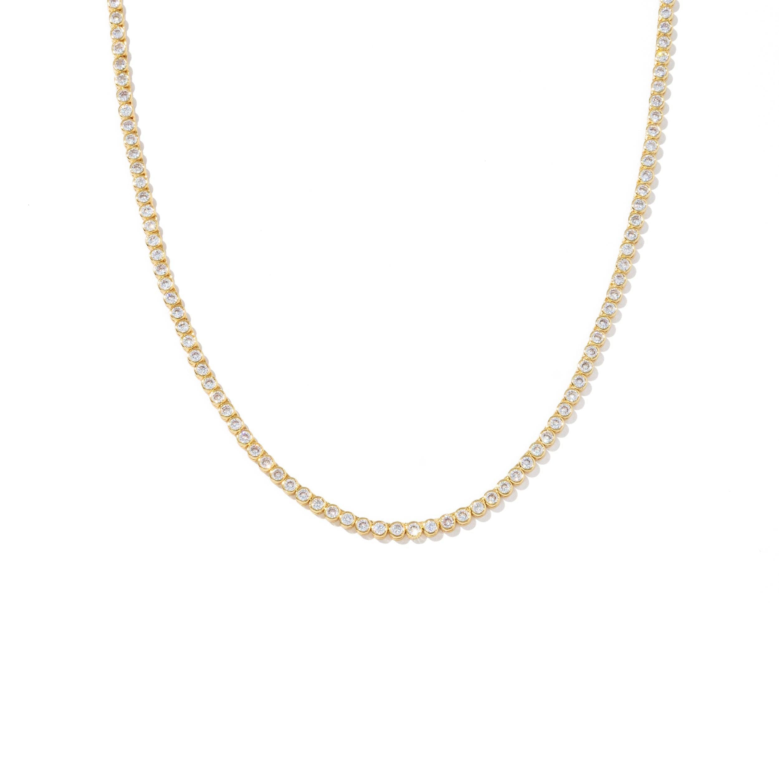 18K Gold Diamond Tennis Necklace