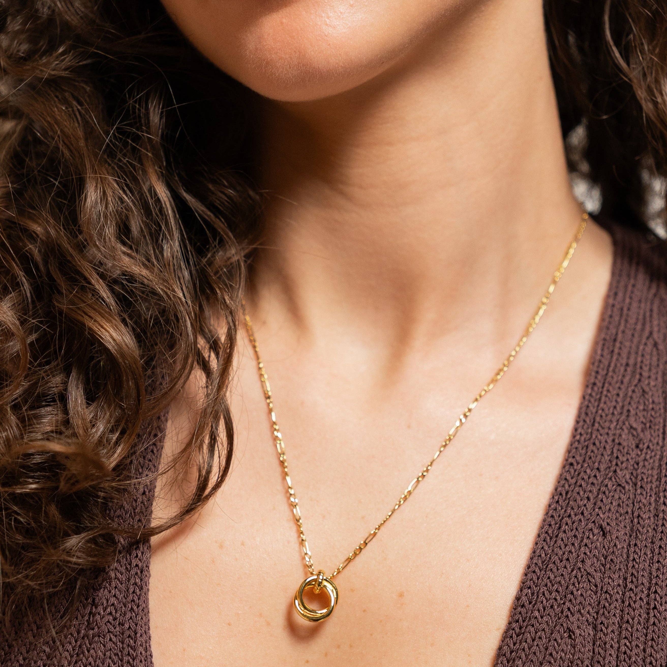 18k Gold Looped Duo Necklace