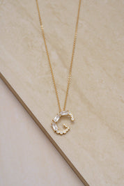 Mixed Crystal Initial 18k Gold Plated Necklace