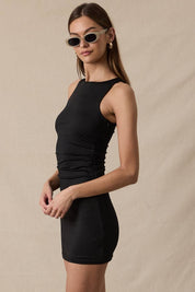 Boat Neck Slim Fit Mini in Mocha