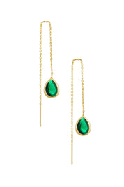 Barely There Chain and Crystal Dangle Earrings: Light Topaz Crystals with 18k Gold Plating