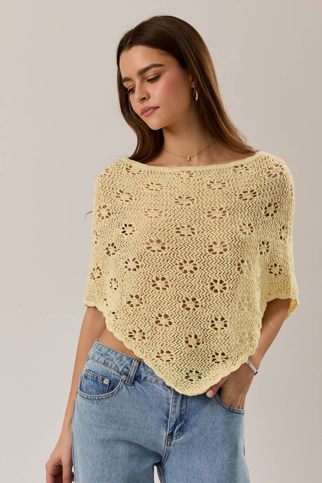 Flower Child Poncho Light Yellow