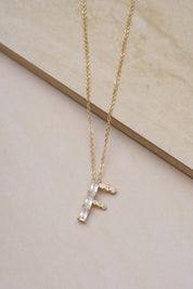 Mixed Crystal Initial 18k Gold Plated Necklace