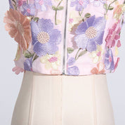 Floral Embroidery Two Piece Multi-Colored