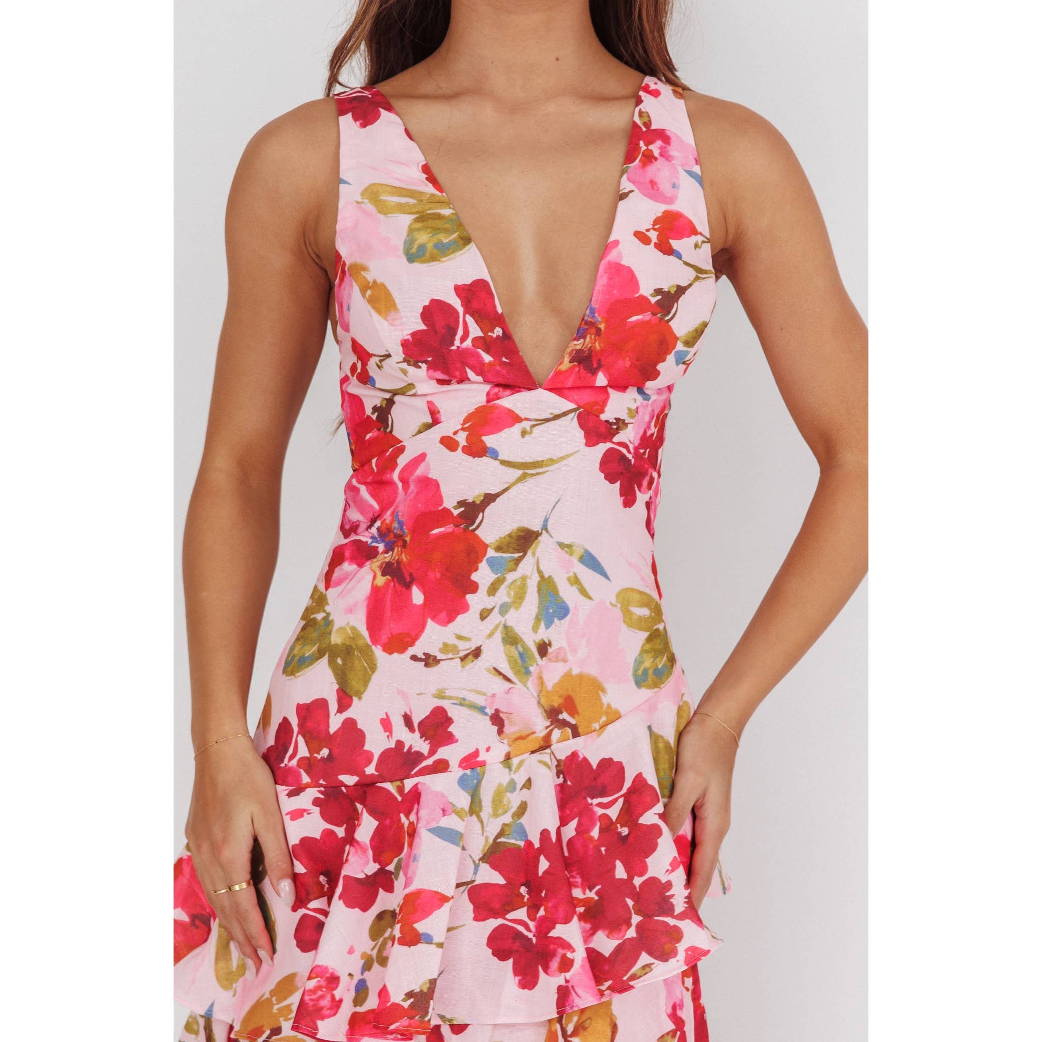 Rayne Ruffle Maxi Pink Floral