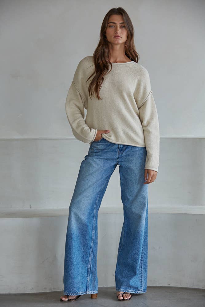 It’s Complicated Knit Sweater in Natural