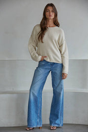 It’s Complicated Knit Sweater in Natural