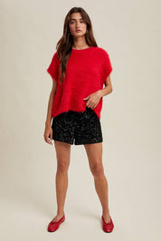 Mohair Sweater Vest Marsala