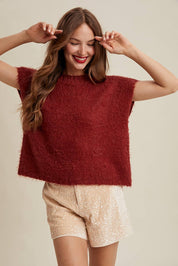 Mohair Sweater Vest Marsala
