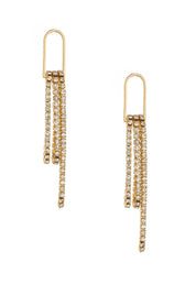 Hanging On 18k Gold Plated Crystal Dangle Earrings: Clear Crystals / One Size