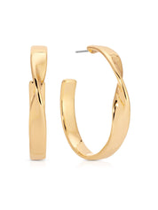 Heirloom Twist Medium Hoops: 18k Gold Plated / One Size