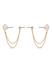 Double Piercing Freshwater Pearl Earring
