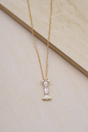 Mixed Crystal Initial 18k Gold Plated Necklace