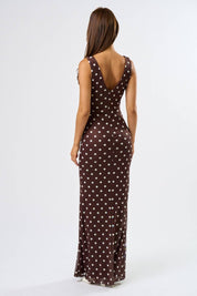 Chic Mesh Polka Dot Maxi Dress