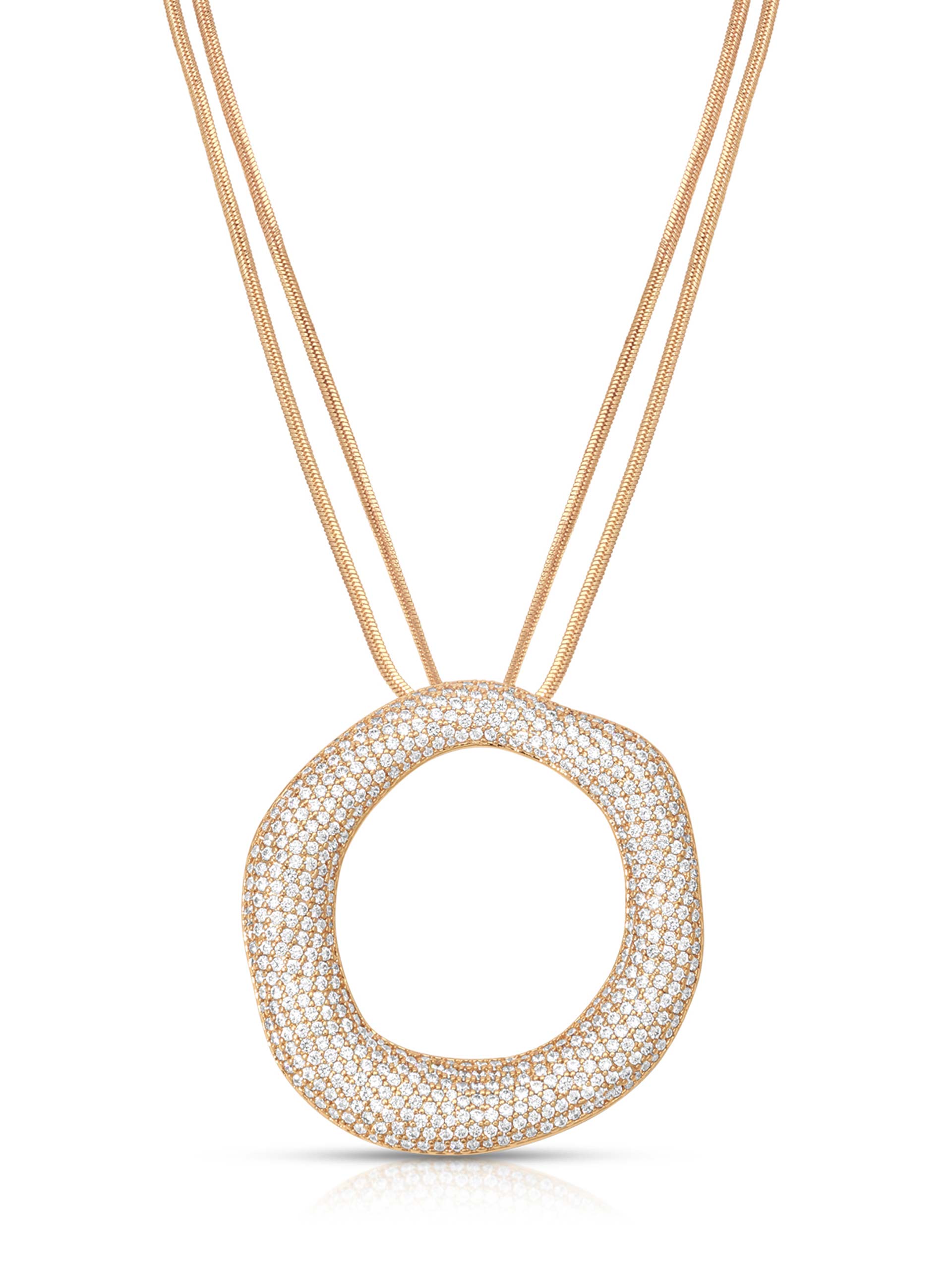 Open Circle Pavè Necklace