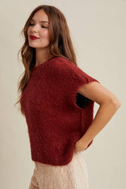 Mohair Sweater Vest Marsala