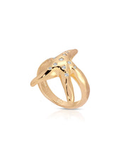 Starfish Luxe Ring: Clear Crystal with 18k Gold Plating