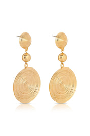 Swirl Pendant Dangle Earrings: 18k Gold Plated