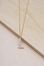 Mixed Crystal Initial 18k Gold Plated Necklace