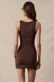 Boat Neck Slim Fit Mini in Mocha
