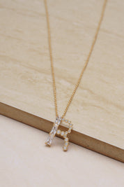 Mixed Crystal Initial 18k Gold Plated Necklace
