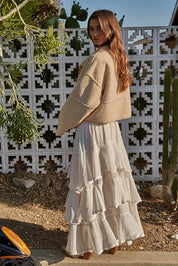 Latte Fleece Bomber Jacket