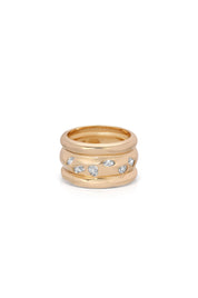 Bezel Crystal Thick Ring: Clear Crystal with 18k Gold Plating / 8