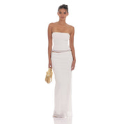 Textured Tube Two Piece Set in White