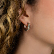 Waterproof 19mm Silver Everyday Hoops