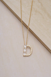 Mixed Crystal Initial 18k Gold Plated Necklace
