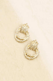 Only Royalty 18k Gold Plated Crystal Earrings: Clear Crystals