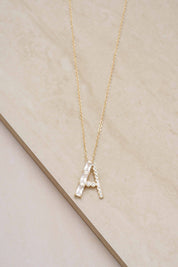 Mixed Crystal Initial 18k Gold Plated Necklace