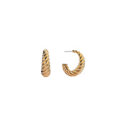Waterproof Gold Braided Hoops Big