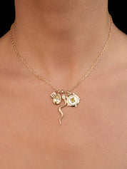 Serpentina Charm Necklace: Peridot with 18k Gold Plating / One Size