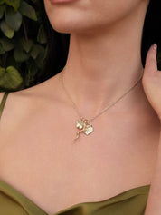 Serpentina Charm Necklace: Peridot with 18k Gold Plating / One Size